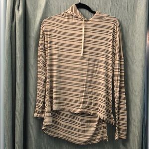 Long sleeve striped hoodie shirt